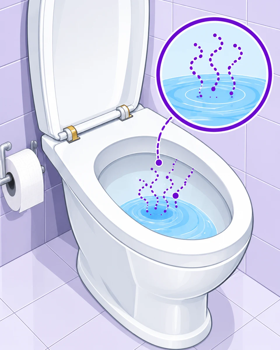 Ilustração da origem do odor: Banheiro