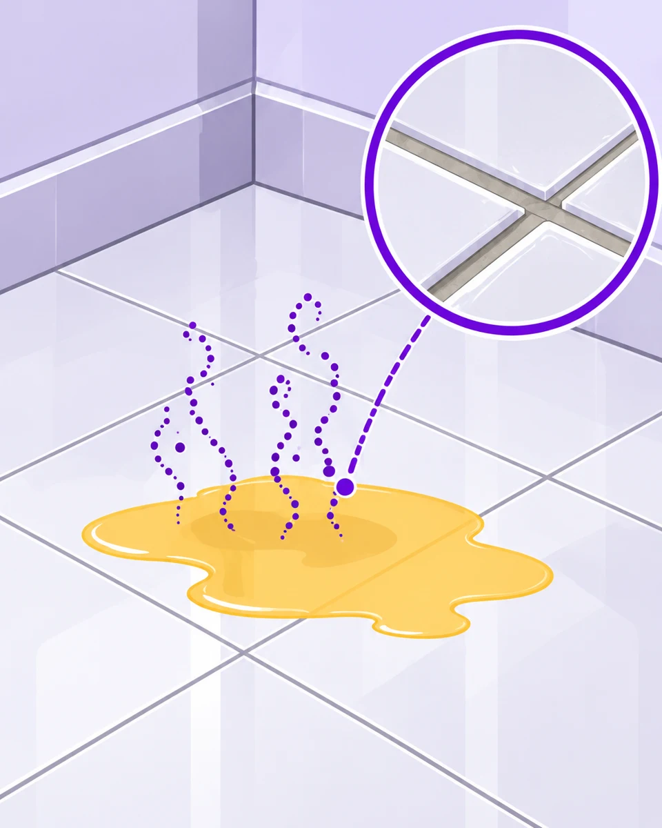 Ilustração da origem do odor: Xixi de pet